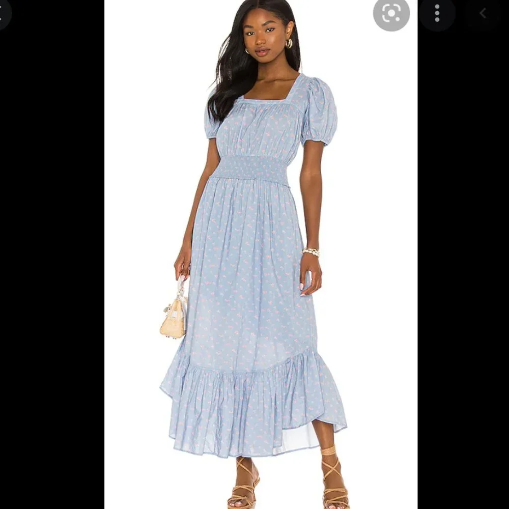 🔥Sales- NWT LoveShackFancy X REVOLVE Begonia Dress in Baby Blue Pomme - Size S - Picture 4 of 14